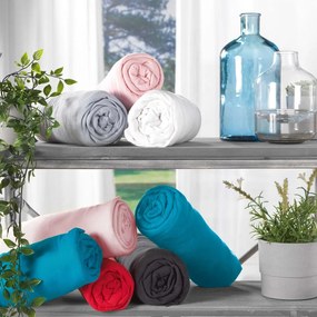 Бял еластичен чаршаф от джърси 90x190 cm Jersy – douceur d'intérieur