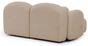 Светлокафяв ъглов диван от прежда с примки от букле (ляв ъгъл) Orbit – Ropez