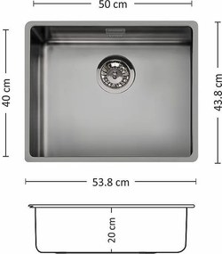 Leks FERRARA PLUS 500 U GF Кухненска мивка за вграждане