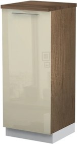 Висок подов шкаф Raval K14-60-1KF-Walnut - White glossy