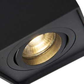 Модерен повърхностно монтиран прожектор черен, въртящ се и накланящ се - Quadro 1 Up