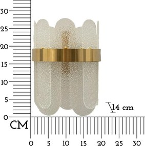 Стъклена стенна лампа в златист цвят Gris – Mauro Ferretti
