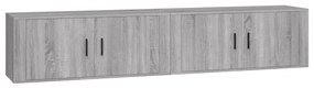 3188372 vidaXL ТВ шкафове със стенен монтаж, 2 бр, сив сонома, 100x34,5x40 см