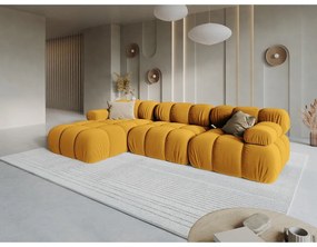 Жълт кадифен диван 285 cm Bellis - Micadoni Home