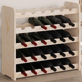 4007557 vidaXL Поставка за вино 67,5x25x60 см масивна чамова дървесина