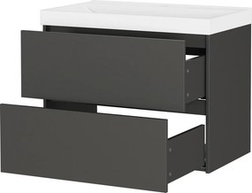 Антрацитен матов стенен шкаф за мивка 81x65 cm Bodera – Germania