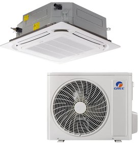 Касетъчен климатик Gree GUD100T1 + GUD100W1/NhA-S, 34000 BTU, 74 м2, A++, R-32, Бял