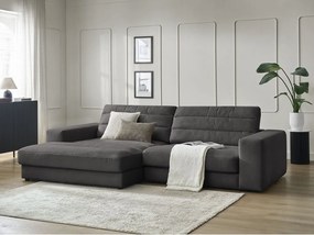 Антрацитен кадифен ъглов диван (ляв ъгъл) Sierra – Bobochic Paris