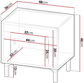 Нощно шкафче Mossa-Leuko