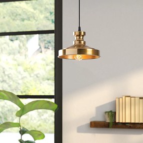 Висящо осветително тяло в златисто с метален абажур ø 22 cm Berceste – Opviq lights