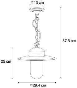Модерна външна висяща лампа ръждиво кафява IP44 - Kansas