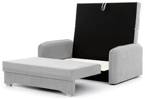 Светлосив шенилов разтегателен диван с място за съхранение 155 cm Laine – ELTAP