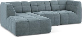 Син ъглов диван от прежда с примки от букле (ляв ъгъл) Aloha – Makamii