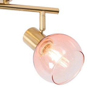 Интелигентен прожектор златен с розово стъкло вкл. 2 Wifi P45 - Vidro