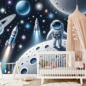 Тапет – Детска вселена с астронавти