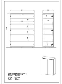 Сив шкаф за обувки Genova - Germania