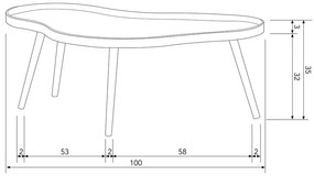 Странична масичка 58x100 cm Mae - WOOOD