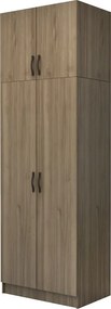 Шкаф с две врати от меламин Vivian с кабинет в цвят орех 80x51.8x240см.