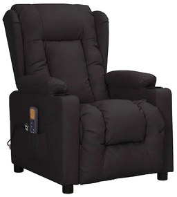 3093450 vidaXL Изправящ масажен стол, черен, изкуствена кожа