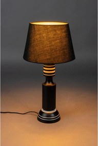 Черна настолна лампа с текстилен абажур (височина 60 cm) Virgil – Dutchbone