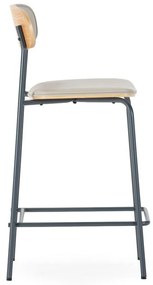 Бежови тапицирани бар столове в комплект 2 бр. (височина на седалката 65,5 cm) Saula – Marckeric