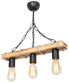 Лампа за таван в черен/естествен цвят 10,5x48,5 cm - Squid Lighting