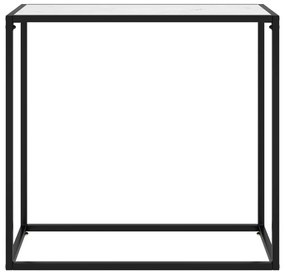 322809 vidaXL Конзолна маса, бяла, 80x35x75 cм, закалено стъкло