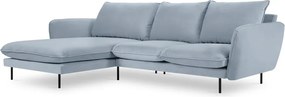 Ъглов диван от светлосиньо кадифе (ляв ъгъл) Vienna - Cosmopolitan Design