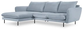 Ъглов диван от светлосиньо кадифе (ляв ъгъл) Vienna - Cosmopolitan Design