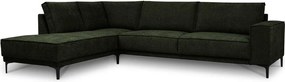 Зелен шенилов ъглов диван (ляв ъгъл/L форма) Copenhagen – Scandic