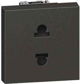 BTICINO Контакт ЕВРО/АМЕРИКАНСКИ стандарт 2P 2 мод. 16A детска защита цвят Черен Living Now  - KG4125