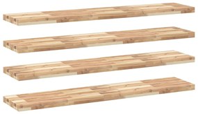 3279470 vidaXL Плаващ рафт 4 бр 160x30x4 см необработено дърво акация масив