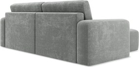 Сив шенилов сгъваем/с място за съхранение ъглов диван (ляв ъгъл) Kona – Makamii