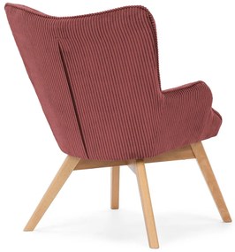 Червено кресло от рипсено кадифе Niko – Ropez
