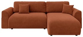 Сгъваем ъглов диван в тухлен цвят (променлив) Lorine – Ropez