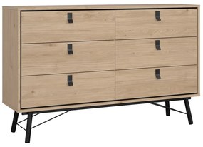 Нисък скрин с дъбов декор в естествен цвят 153x95 cm Ry - Tvilum