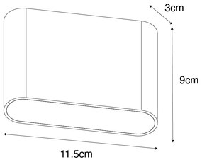 Модерен външен стенен аплик ръждяво кафяв 11,5 см с LED IP65 - Batt