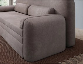 Кафяв разтегателен диван с място за съхранение от рипсено кадифе 236 cm Elioss – ELTAP