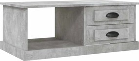 816244 vidaXL Кафе маса, бетонно сива, 90x50x35 см, инженерно дърво