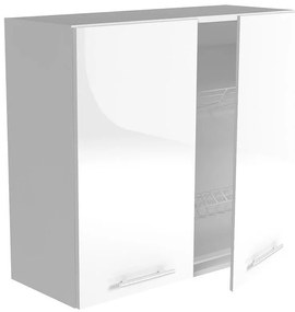 Горен шкаф  с отцедник Vento GC80/72 80см Бял гланц