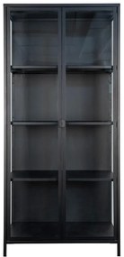 Черна метална витрина 80x175 cm Brisbane - House Nordic