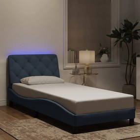 3213820 vidaXL Рамка за легло с LED осветление без матрак, тъмносива, 80x200 см, кадифе