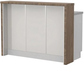 Островна кухненска пейка Modena-Length: 150 cm.-White glossy-Carini Wallnut