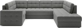 Ъглов диван Bale U-Тъмно сиво-Десен