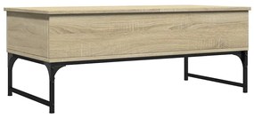 845377 vidaXL Кафе маса, дъб сонома, 100x50x40 см, инженерно дърво и метал