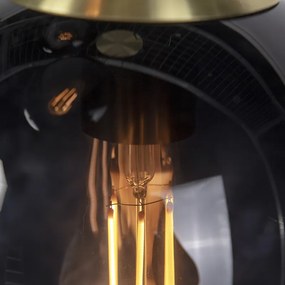 Интелигентна висяща лампа месинг с черно стъкло 3-светлина с Wifi ST64 - Pallon