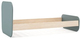 Сиво-зелено детско легло 90x190 cm от декор от бор с включена подматрачна рамка Esteban – Marckeric