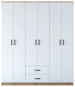 Гардероб BA113, цвят Орех Бял