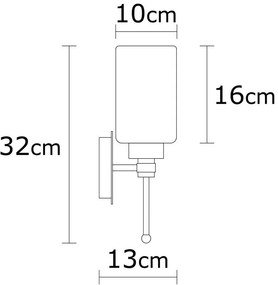 Бяла и сребърна стенна лампа Balcova – Opviq lights