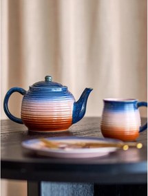 Син/оранжев керамичен чайник с цедка 890 ml Tatum – Bloomingville